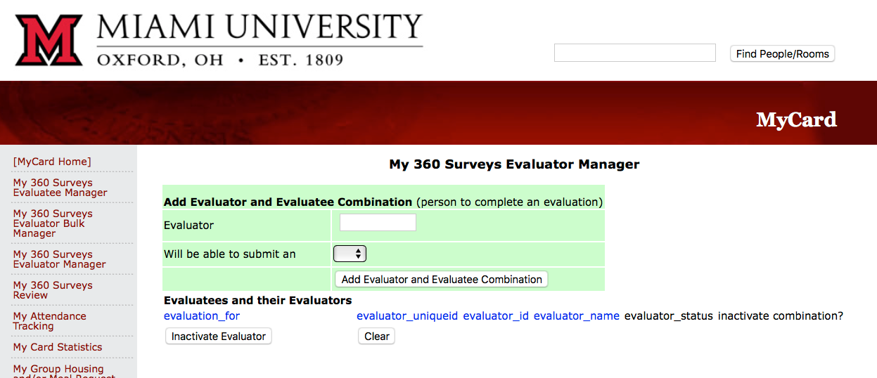 My 360 Surveys Evaluator Manager